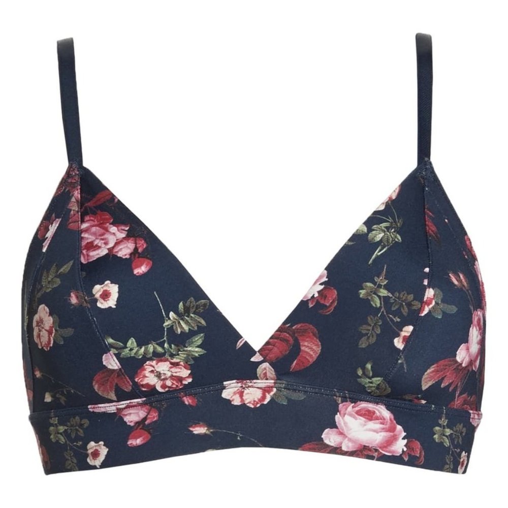 Vince Camuto Penelope Floral Bralette Adjustable Pullover Wire Free